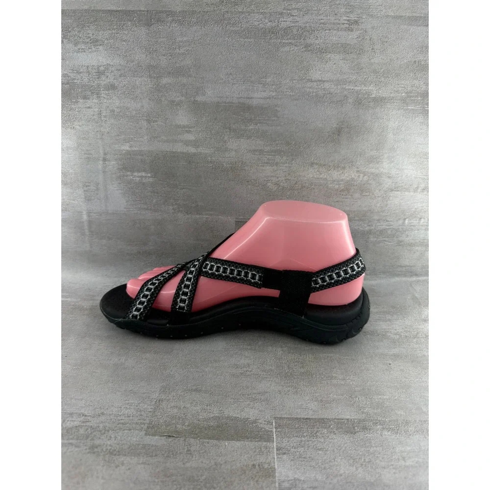 Skechers Outdoor Lifestyle Women Black White Strappy Sport Sandals Size 7